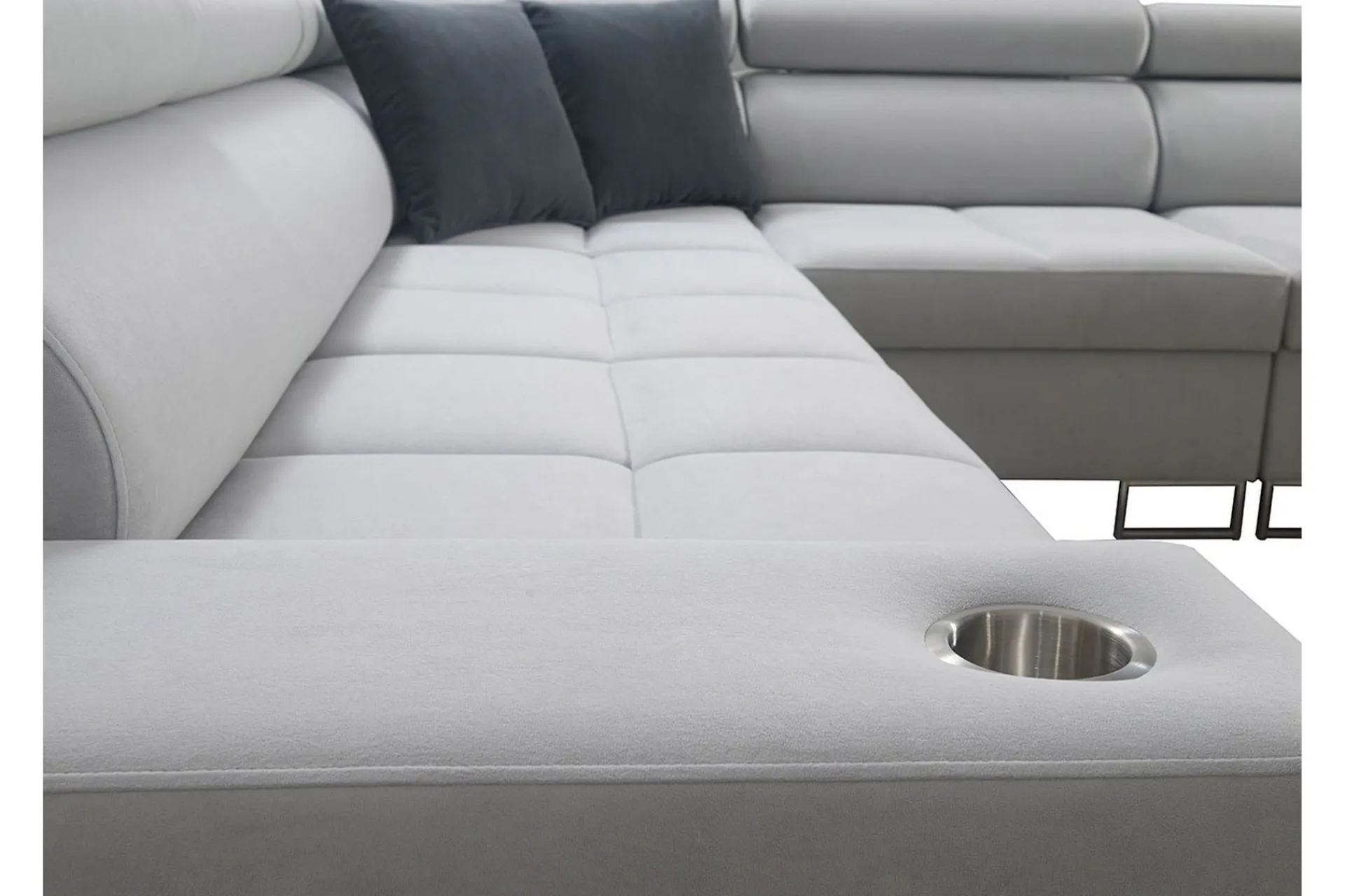 Velour Sofa & Fløyel Sofa-Morenia 4-seters Hjørnesovesofa Venstre Nour Sammet 15 + Nour Sammet 12