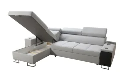 Velour Sofa & Fløyel Sofa-Morenia 3-seters Hjørnesovesofa Venstre Nour Sammet 15 + Nour Sammet 12
