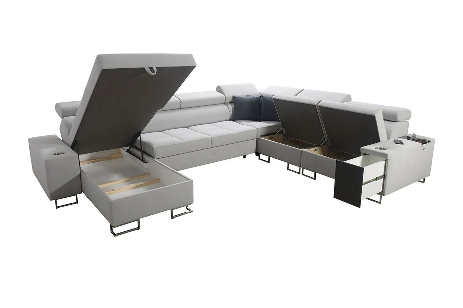 Velour Sofa & Fløyel Sofa-Morenia 4-seters Hjørnesovesofa Venstre Nour Sammet 15 + Nour Sammet 12