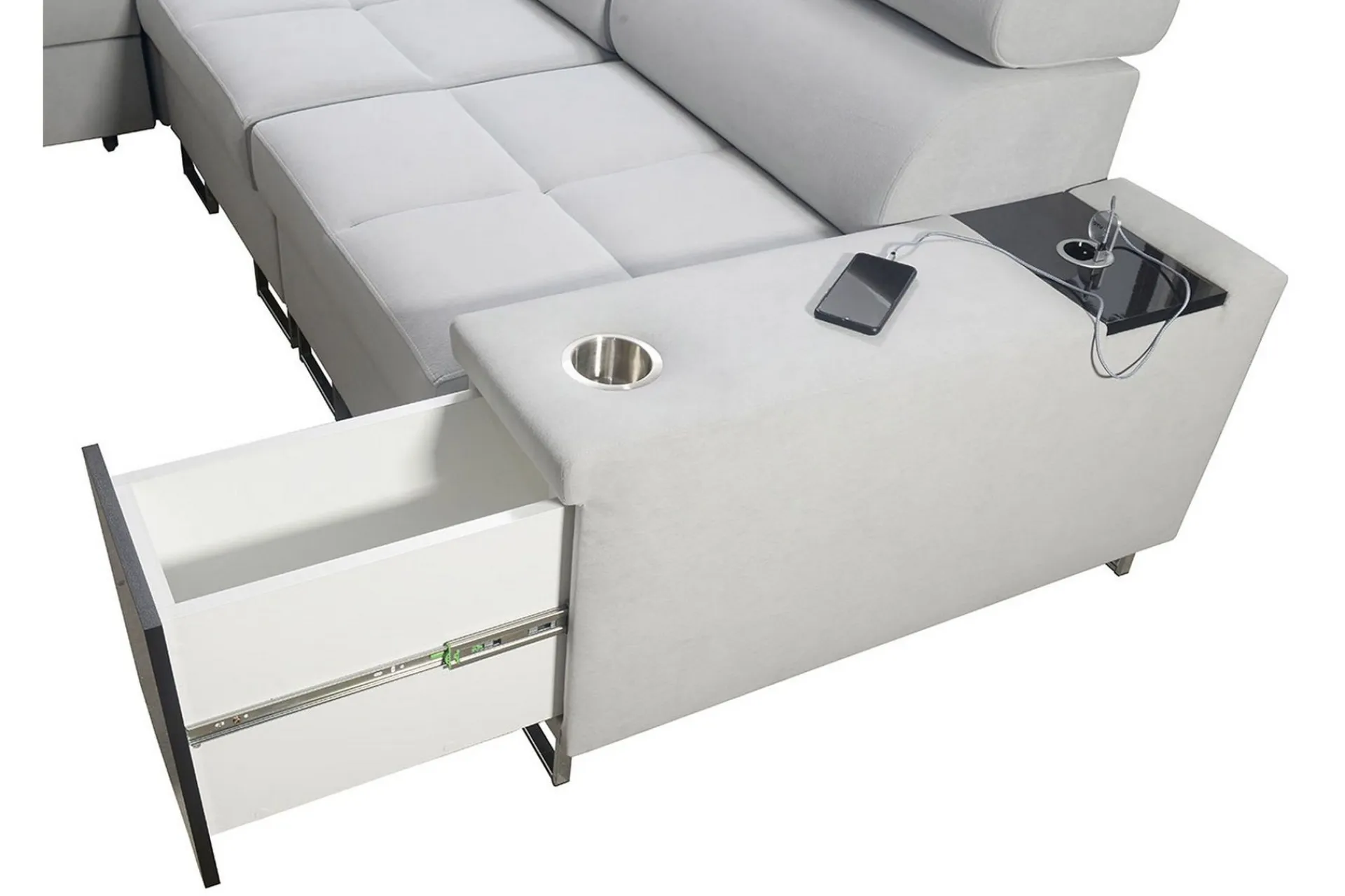 Velour Sofa & Fløyel Sofa-Morenia 4-seters Hjørnesovesofa Venstre Nour Sammet 15 + Nour Sammet 12