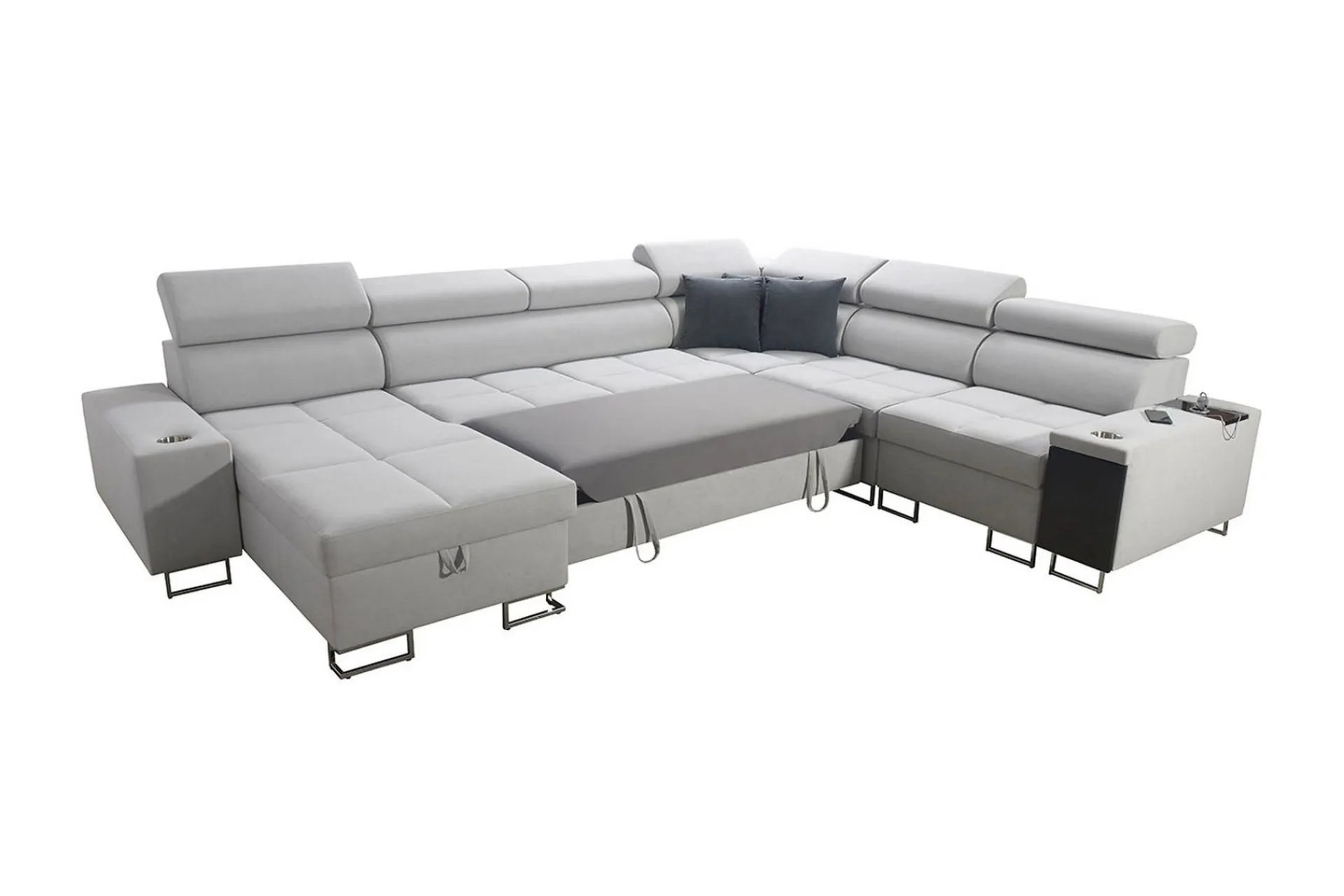 Velour Sofa & Fløyel Sofa-Morenia 4-seters Hjørnesovesofa Venstre Nour Sammet 15 + Nour Sammet 12