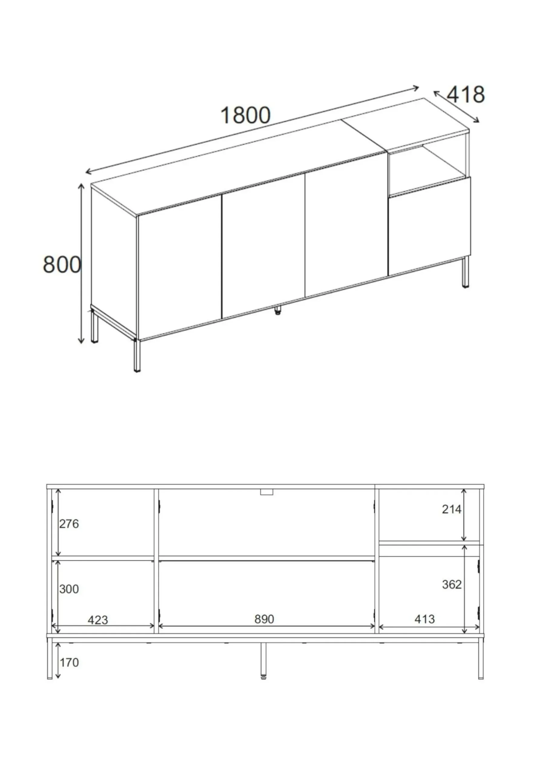 Morlen Konsoll 180x80x41,8 cm