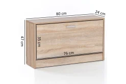 Wohnling Skohylle & Skostativ|Gangoppbevaring-Mosbarger Skohylle 80x24 cm Tre/Natur