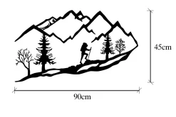 Skilt-Mountain Climbing Veggdekor Svart