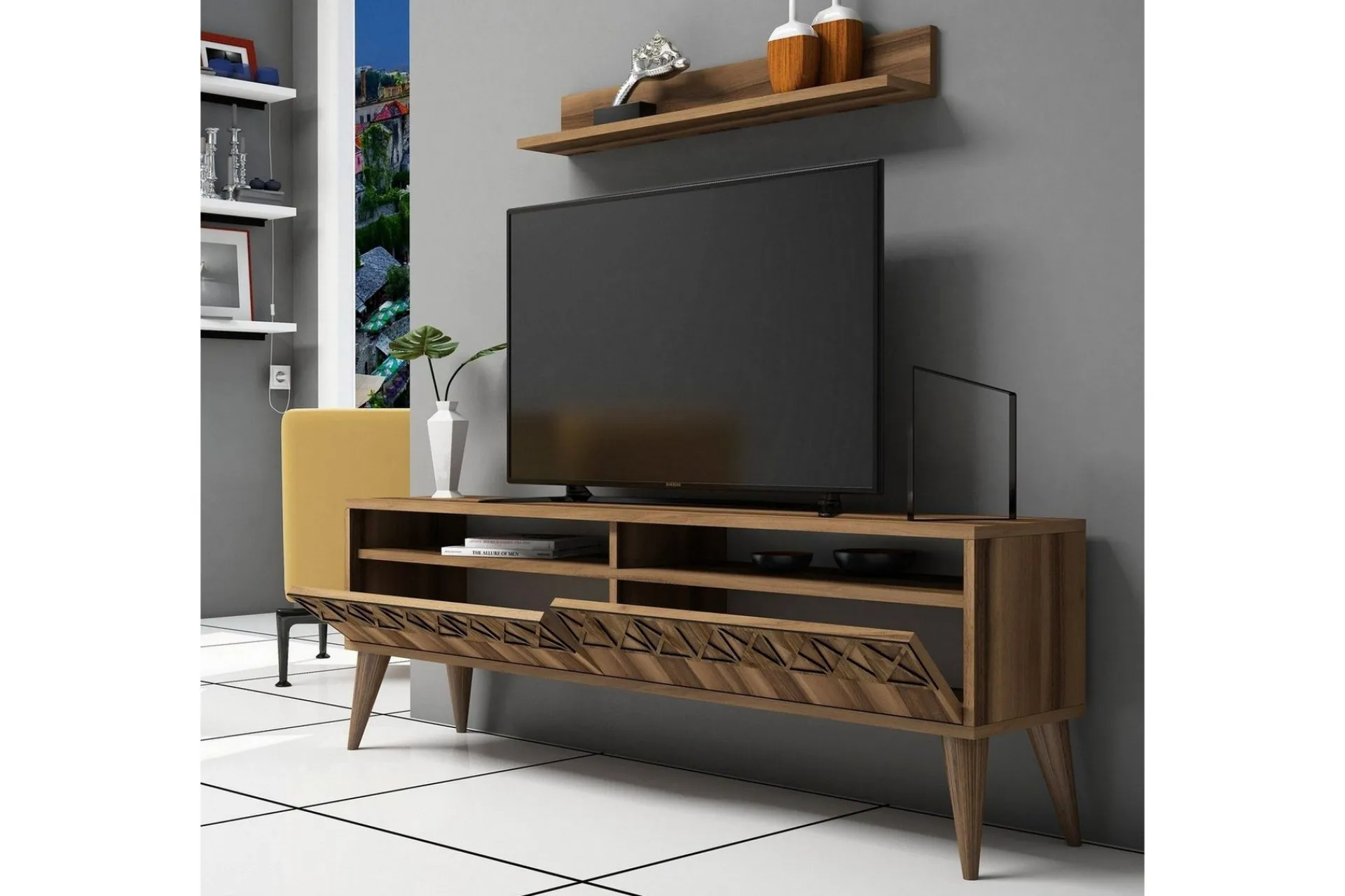 Tv-Møbelsett-Muennink Møbelsett Stue 150 cm Valnöt