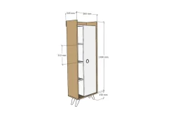 Baderom|Baderomsskap-Multi Purpose Cabinet Eik|Hvit Natur,Hvit