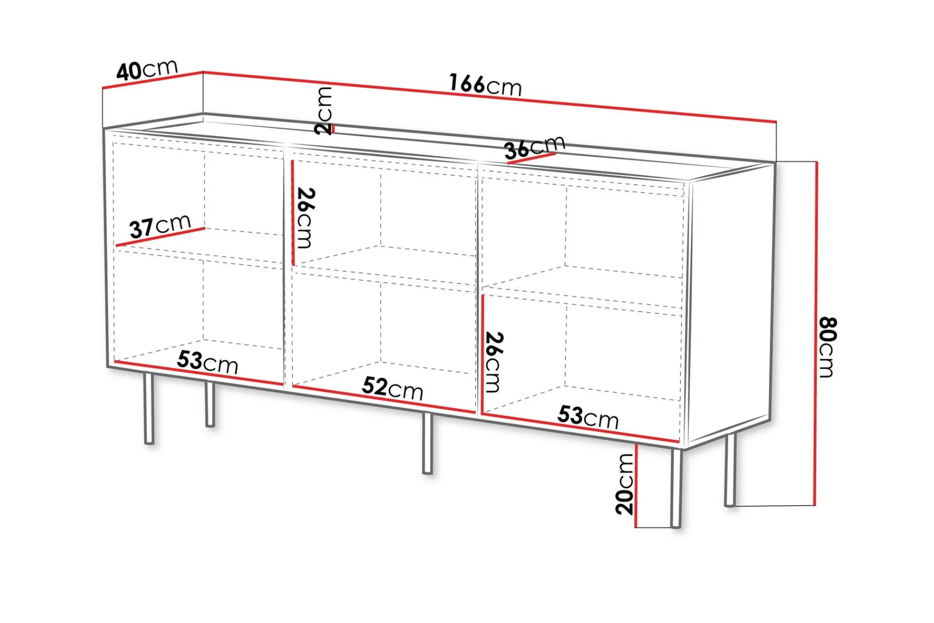 Entrekommode|Kommode-Munkedal Kommode 166 cm Svart