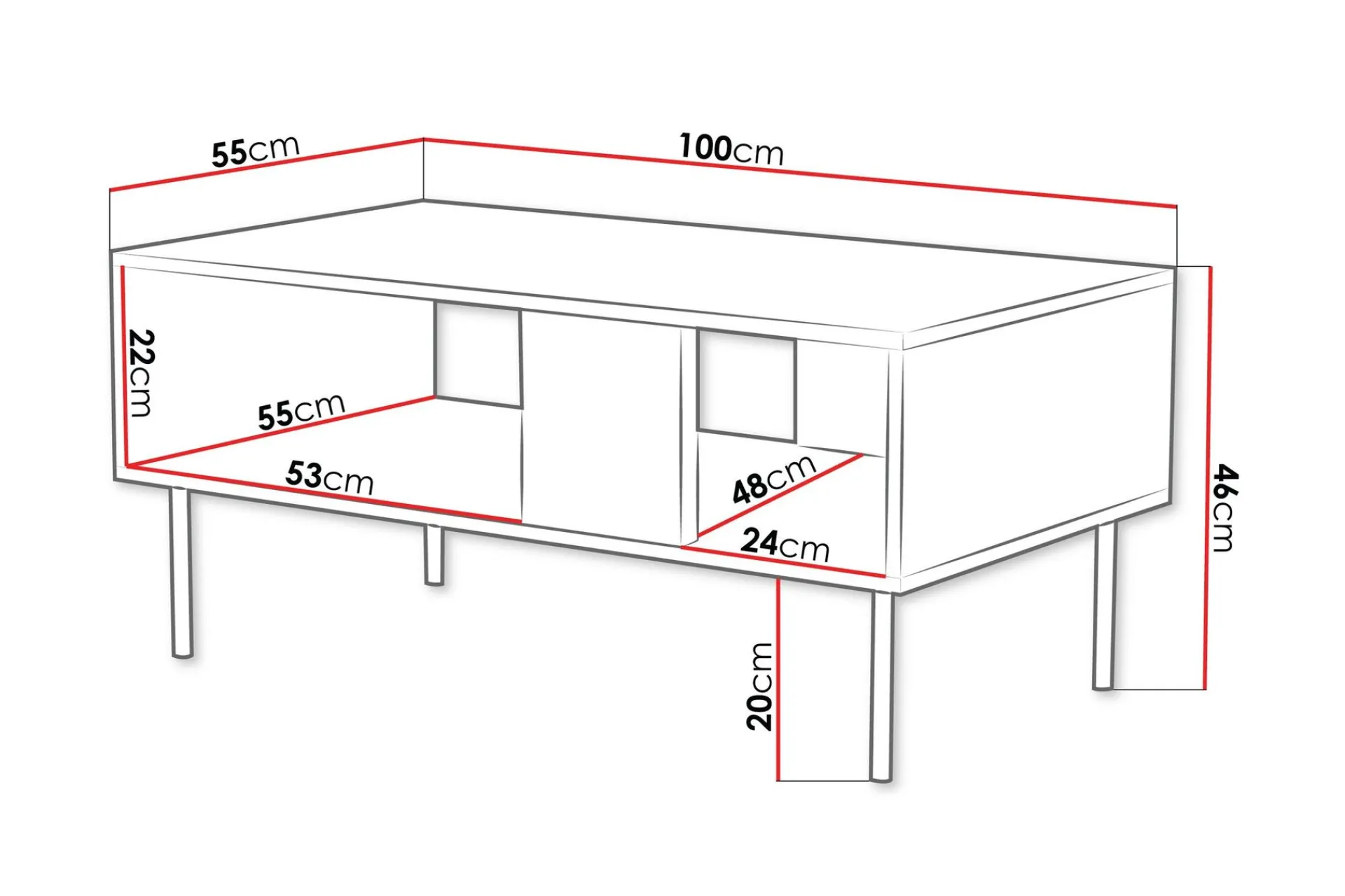 Sofabord-Munkedal Sofabord 100 cm Svart