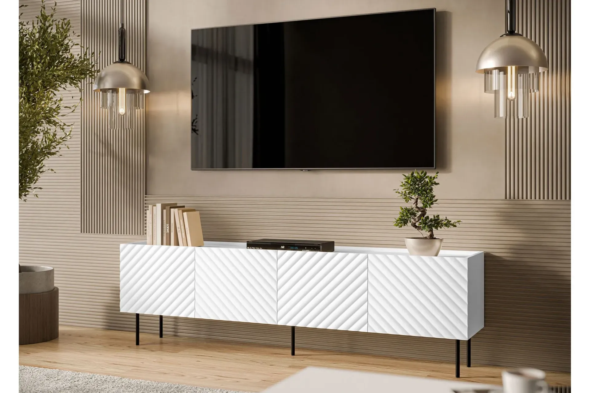 Tv-Benk & Mediabenk-Munkedal TV-benk 200 cm Hvit