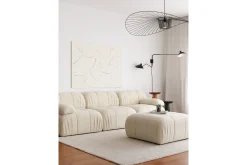 Sofa Med Sjeselong-Murum Hjørnesofa 3-seter Hvit