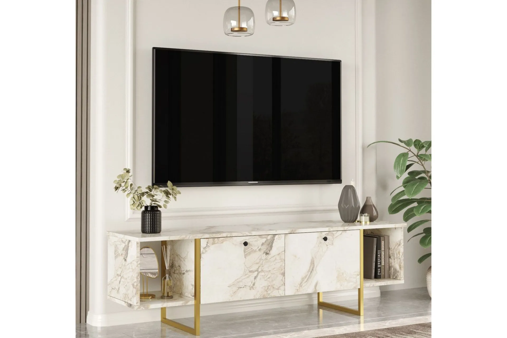 Tv-Benk & Mediabenk-Mushir TV-benk 160 cm Hvit
