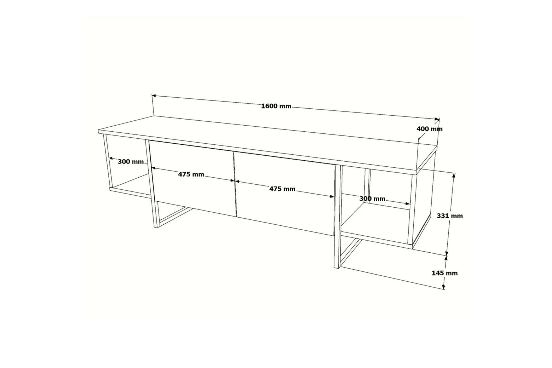 Tv-Benk & Mediabenk-Mushir TV-benk 160 cm Hvit