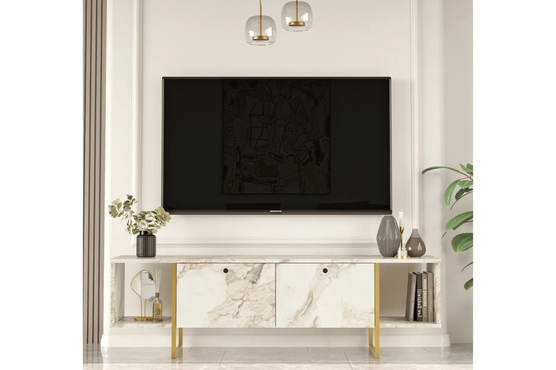 Tv-Benk & Mediabenk-Mushir TV-benk 160 cm Hvit