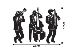 Skilt-Musicians Veggdekor Svart