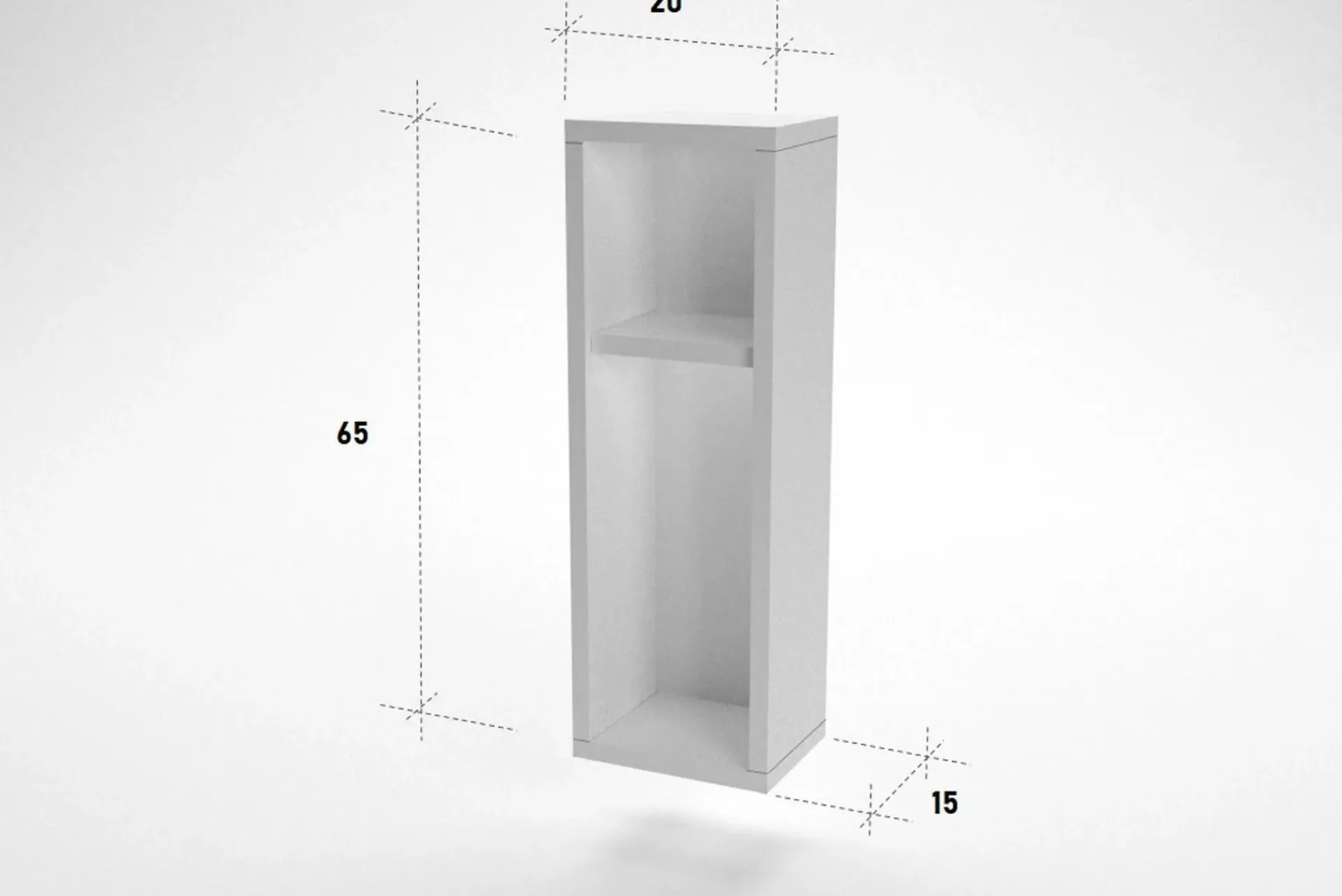 Avlastningsbord-Myrvallen Nattbord 15 cm med Oppbevaring 2 Hyller Hvit