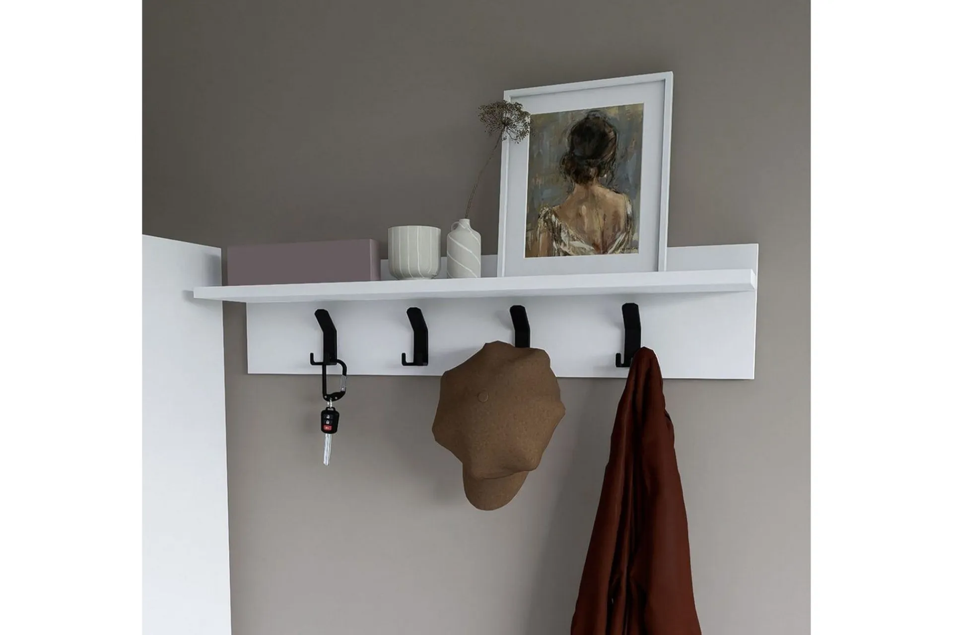 Knaggerekke-Nagouri Klesstativ 90 cm Hvit