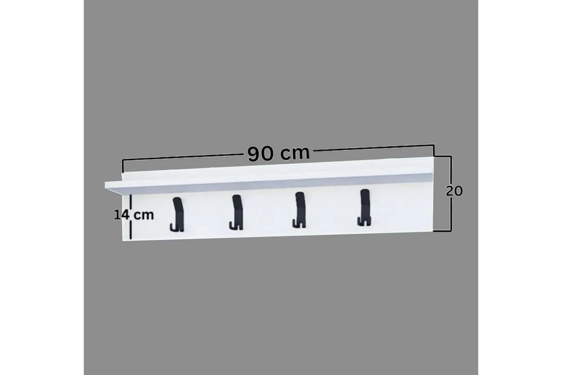 Knaggerekke-Nagouri Klesstativ 90 cm Hvit