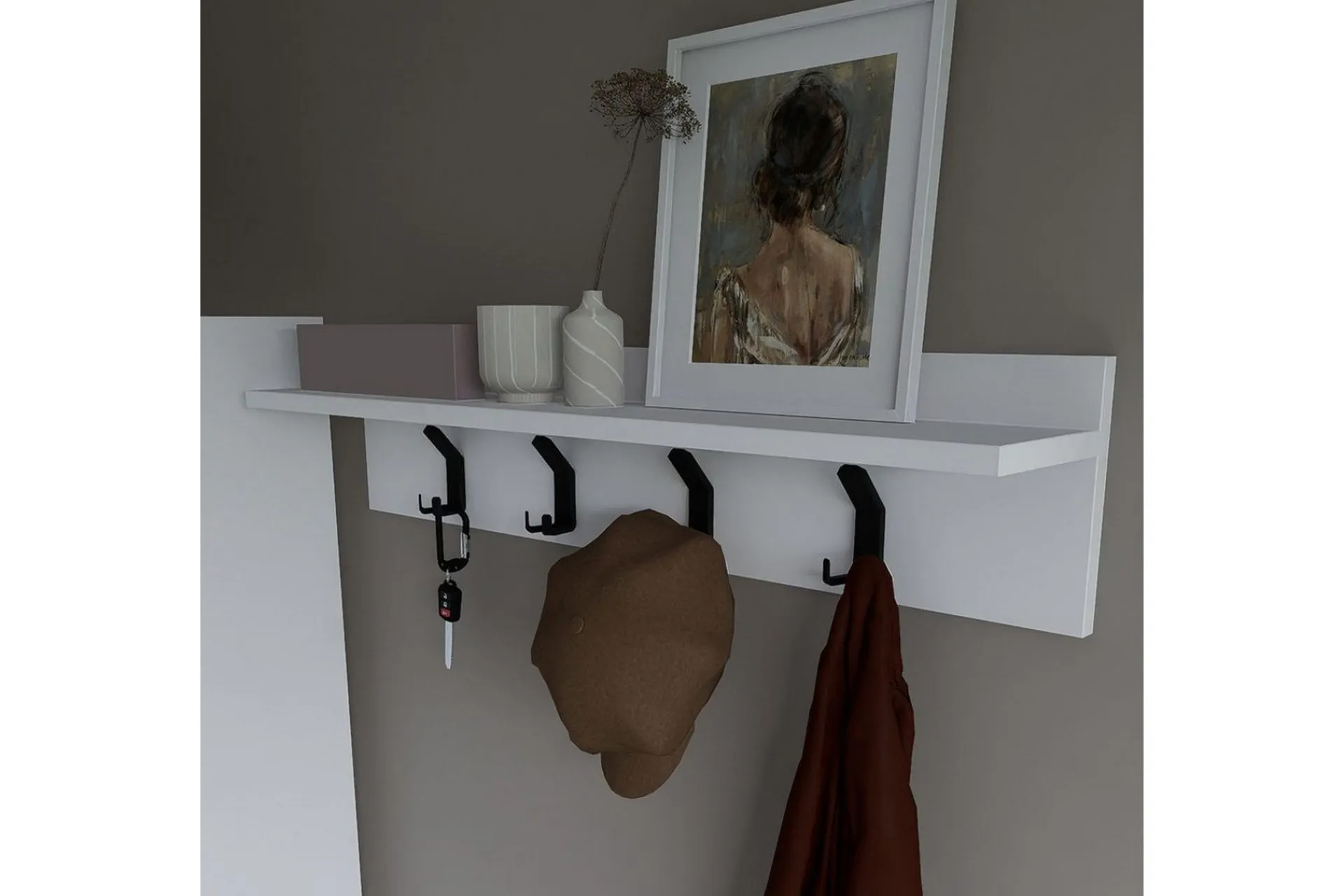 Knaggerekke-Nagouri Klesstativ 90 cm Hvit
