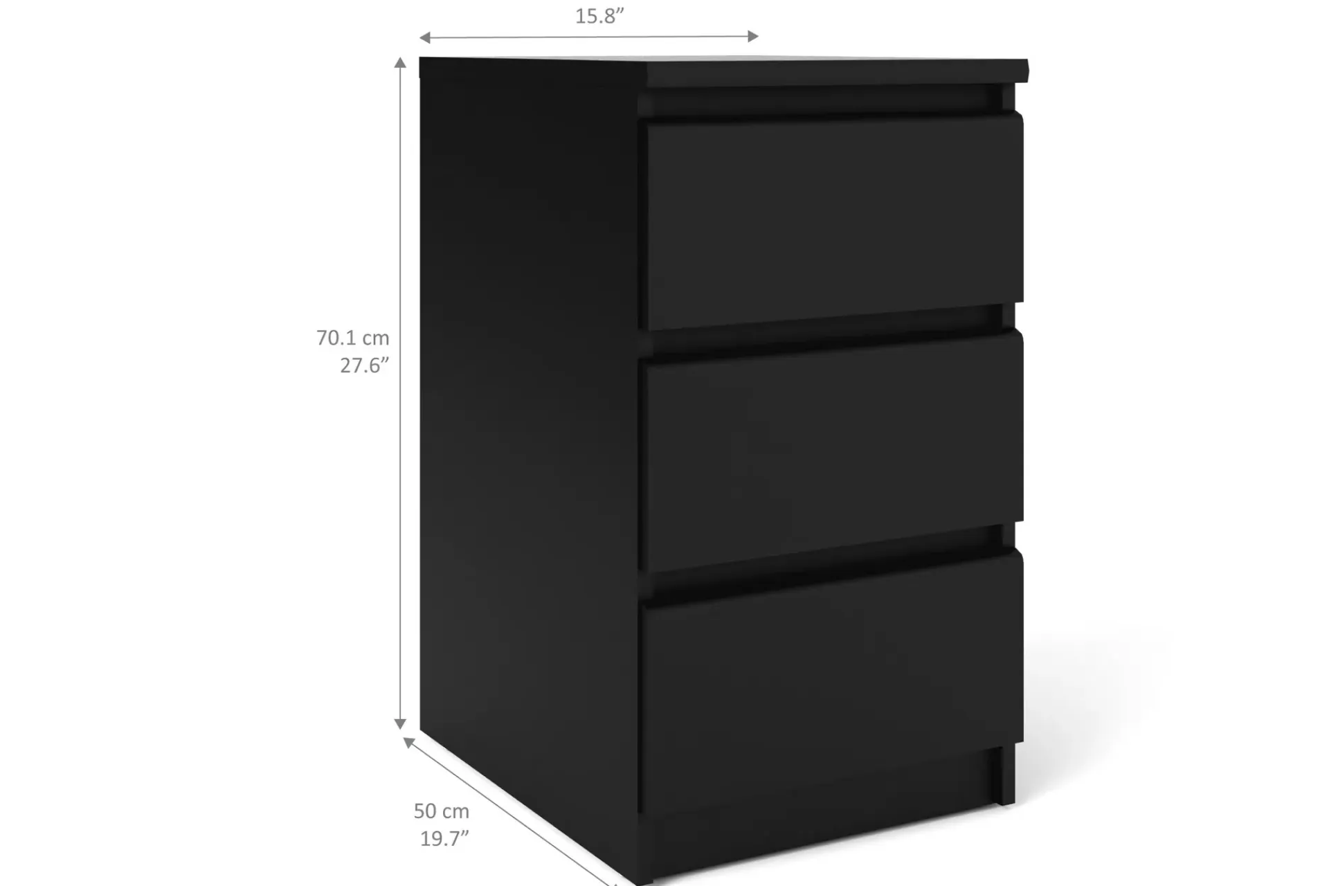 Tvilum Kommode-Naia Kommode 40 cm Liten 3 Skuffer Svart
