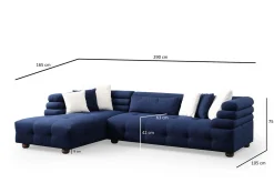 Sofa Med Sjeselong-Namarta 4-seters Sofa med Divan Mørkeblå