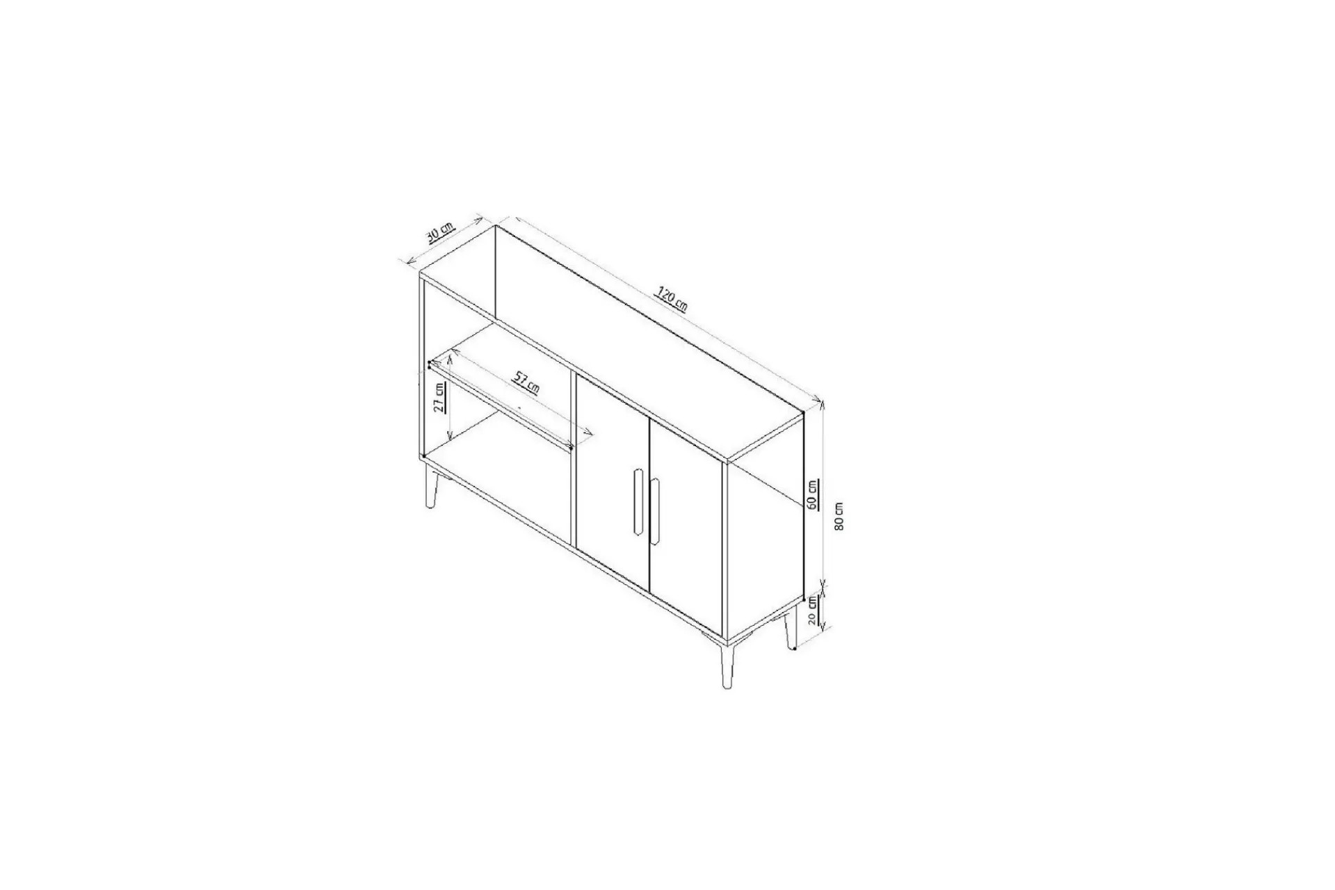 Sideboard & Skjenker-Nanda Konsollbord 120 cm Hvit