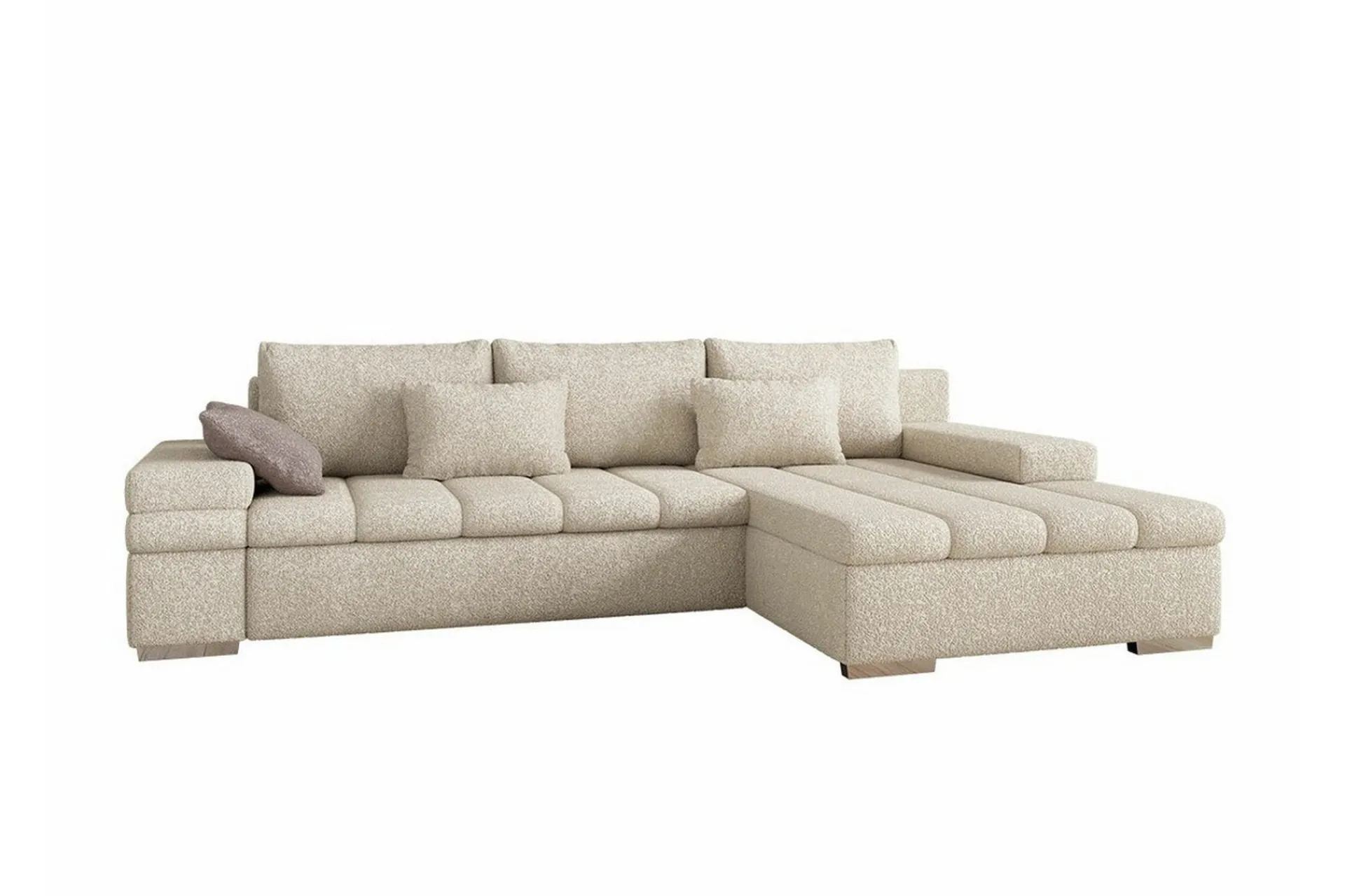 Sovesofaer-Naoma 3-sits Hörnbäddsoffa Beige