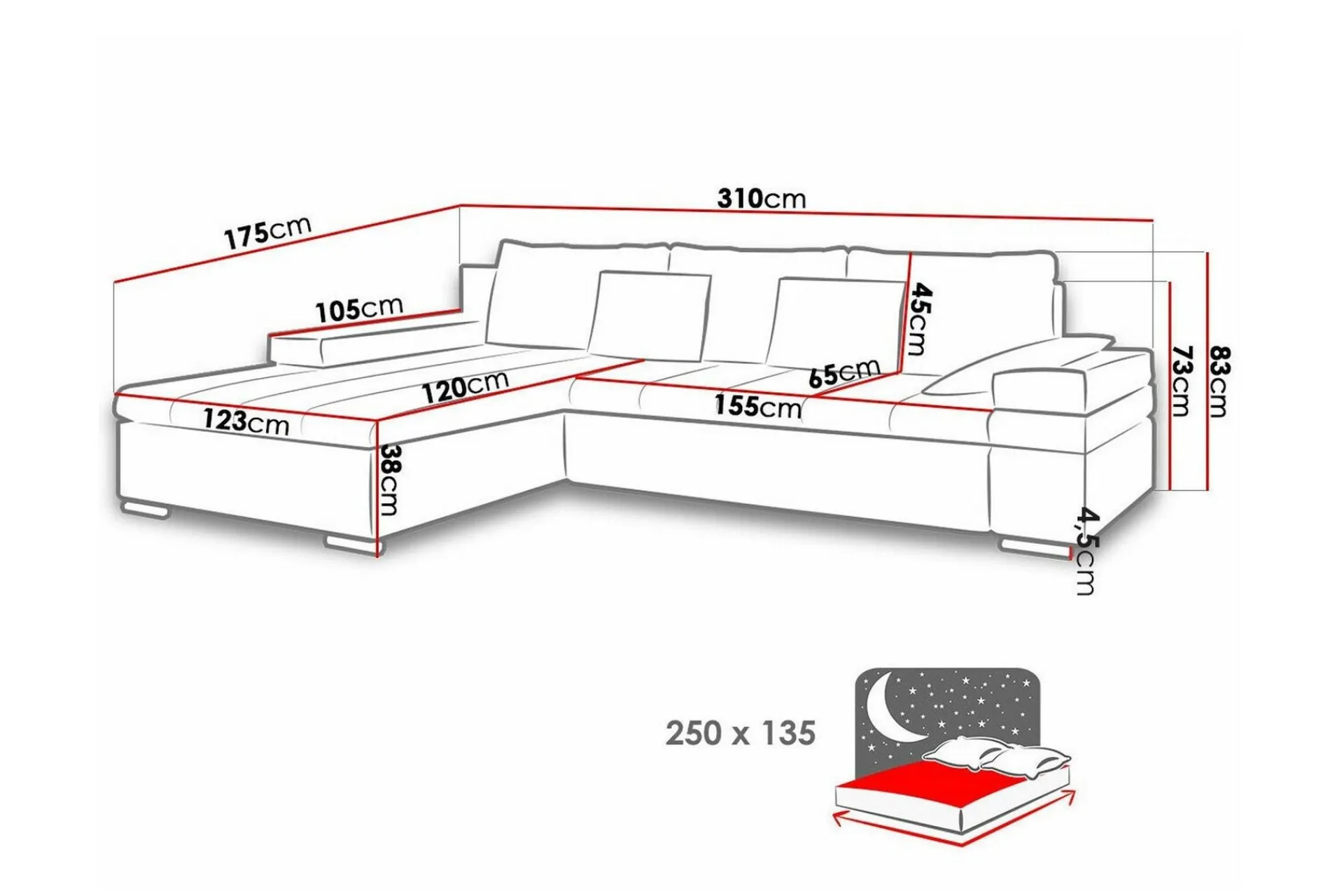 Velour Sofa & Fløyel Sofa-Naoma 3-sits Hörnbäddsoffa Beige