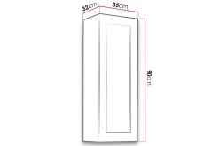 Vitrineskap|Skap-Narbonne Vitrineskap 32x35 cm Hvit LED Naturlig + Hvit LED