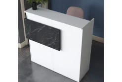 Kontorbord-Naruto Skrivebord 110 cm Hvit,Marmor