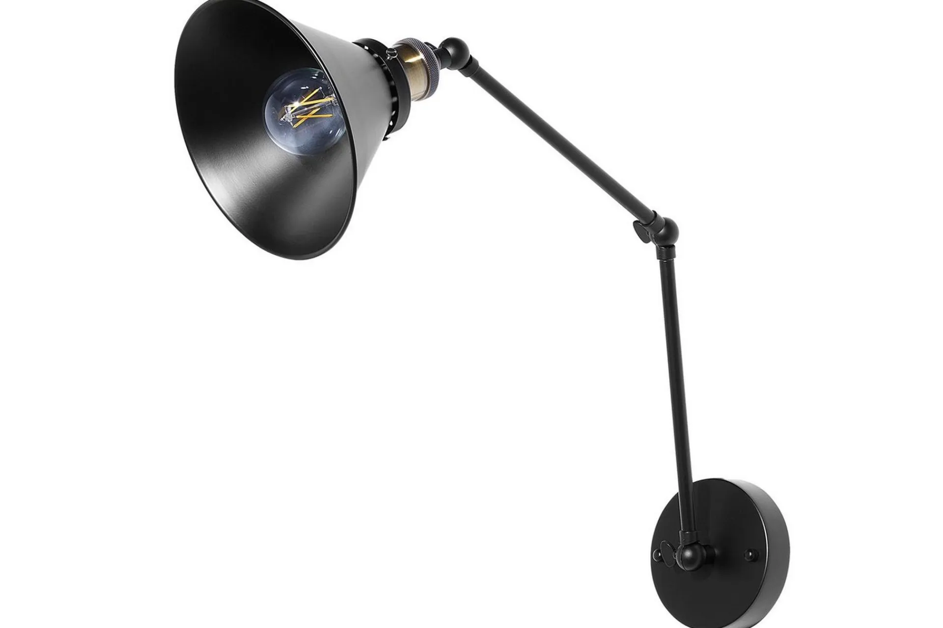 Nattbordslampe-Narve Vegglampe 2 stk E27 Svart