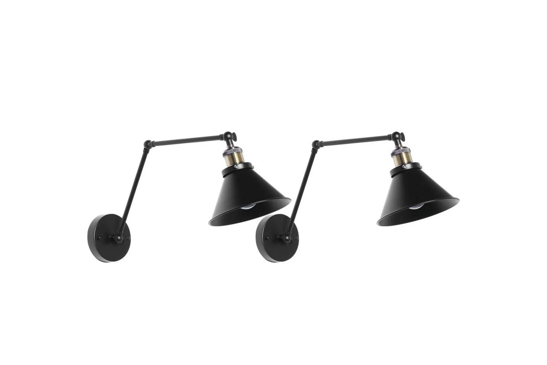 Nattbordslampe-Narve Vegglampe 2 stk E27 Svart
