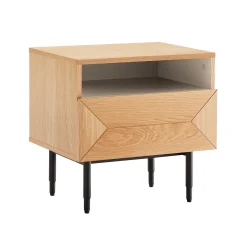 Oppbevaringsskap|Skap-Nattbord HOME4YOU Nate 50x40x50 cm eik beige