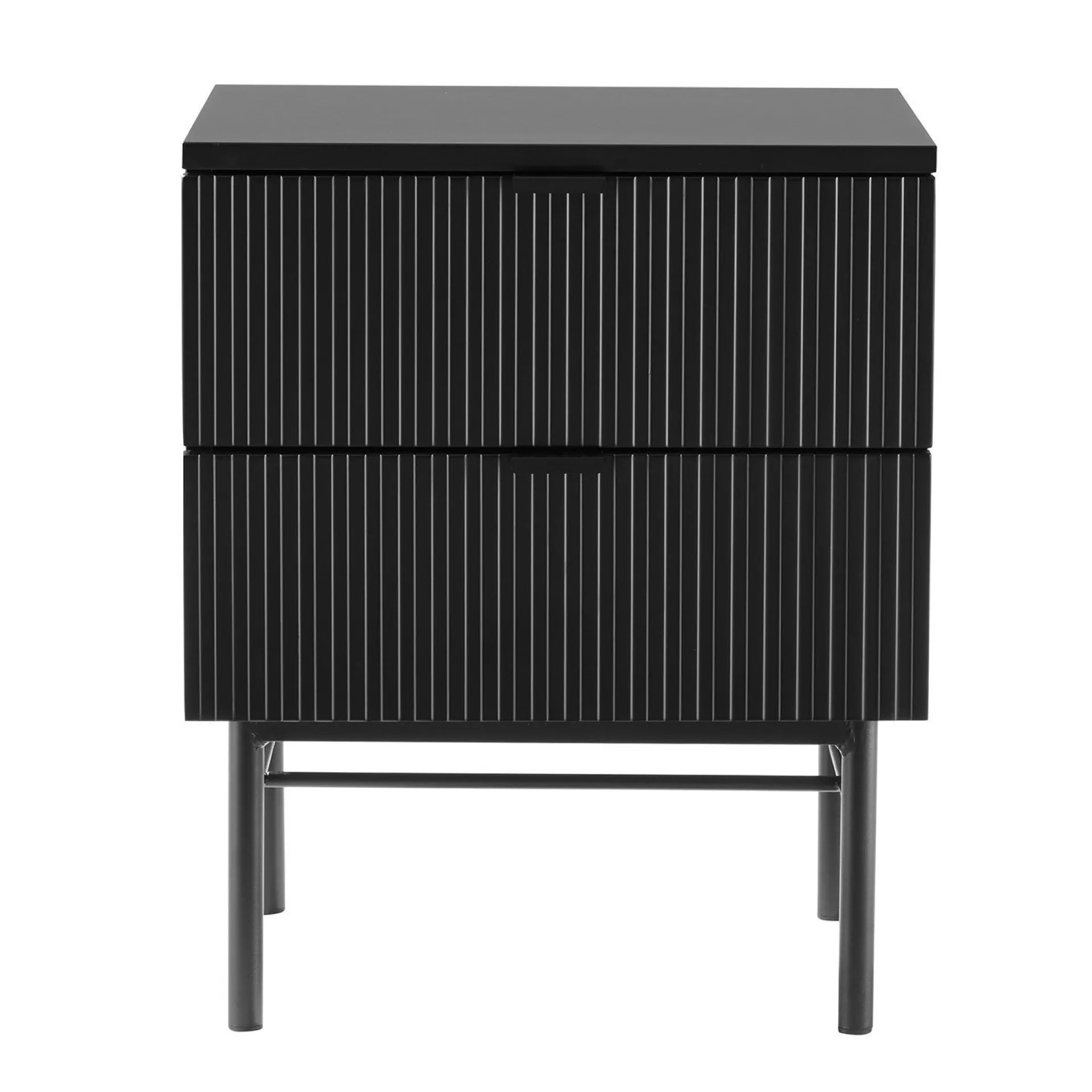 Oppbevaringsskap|Skap-Nattbord HOME4YOU Sequence med 2 skuffer 45x40x55 cm Svart