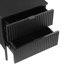 Oppbevaringsskap|Skap-Nattbord HOME4YOU Sequence med 2 skuffer 45x40x55 cm Svart