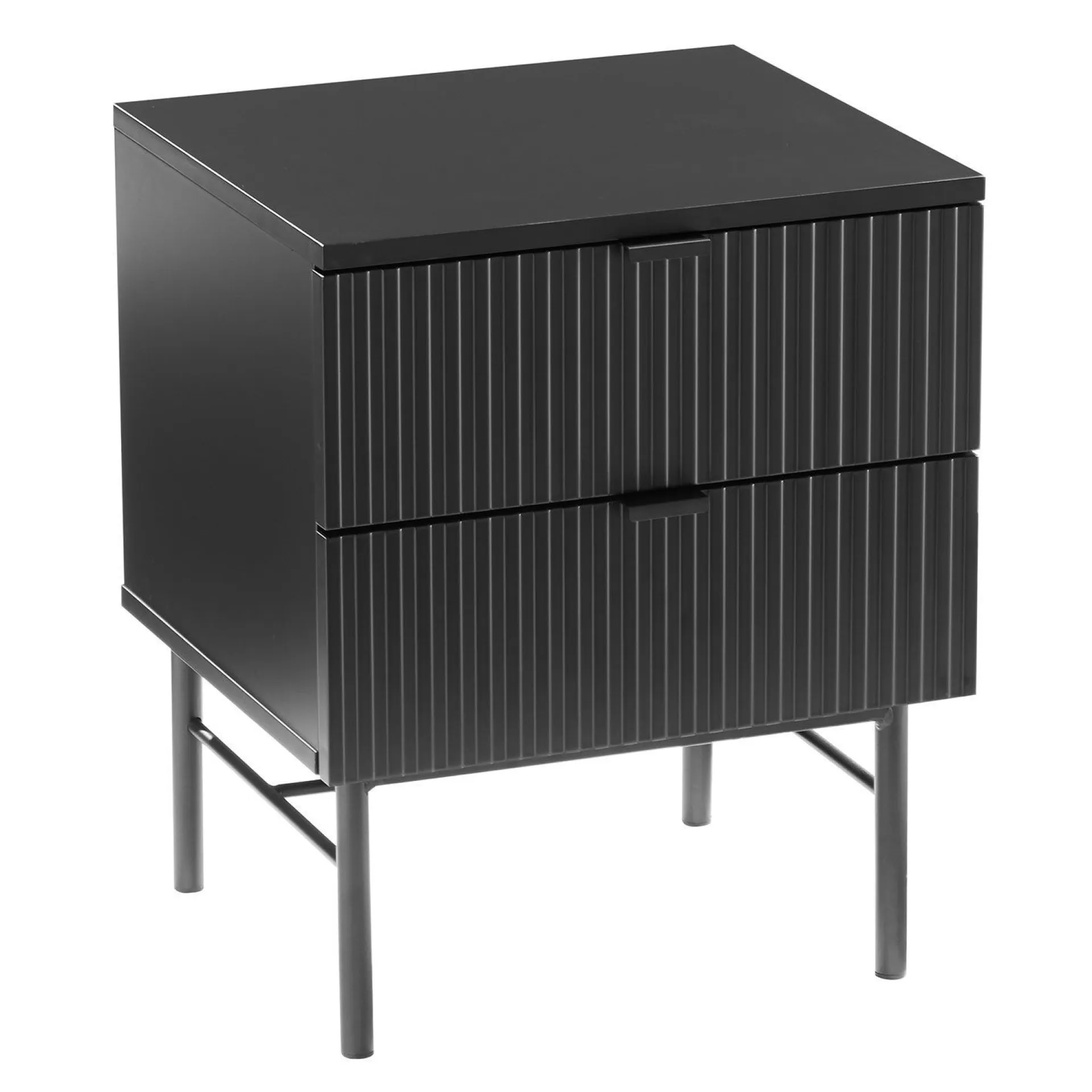 Oppbevaringsskap|Skap-Nattbord HOME4YOU Sequence med 2 skuffer 45x40x55 cm Svart