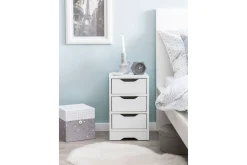 Wohnling Nattbord med 3 skuffer i et enkelt, moderne design for rammemadrass