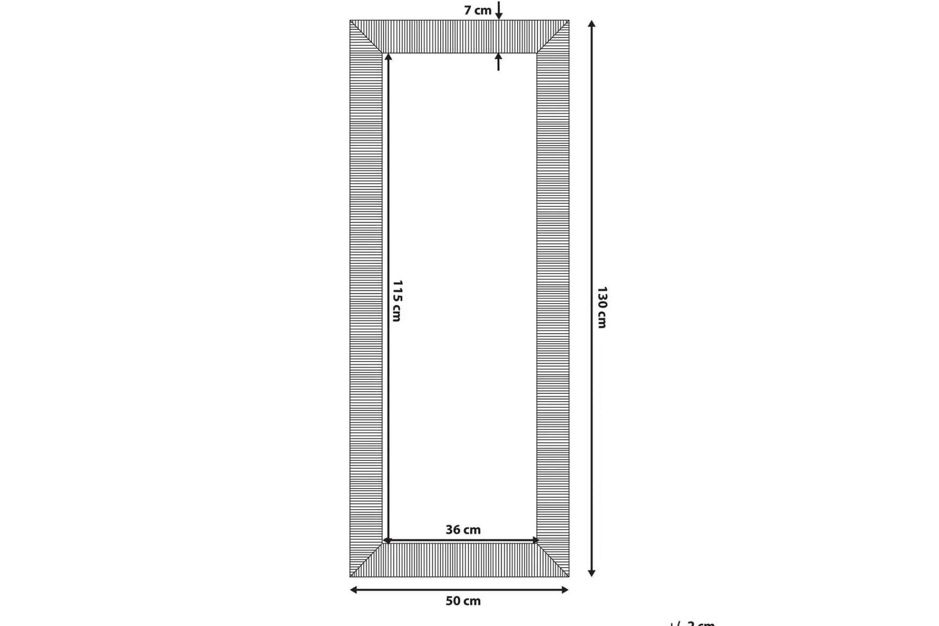 Sminkespeil|Gulvspeil-Nauetta Speil 50x130 cm Svart