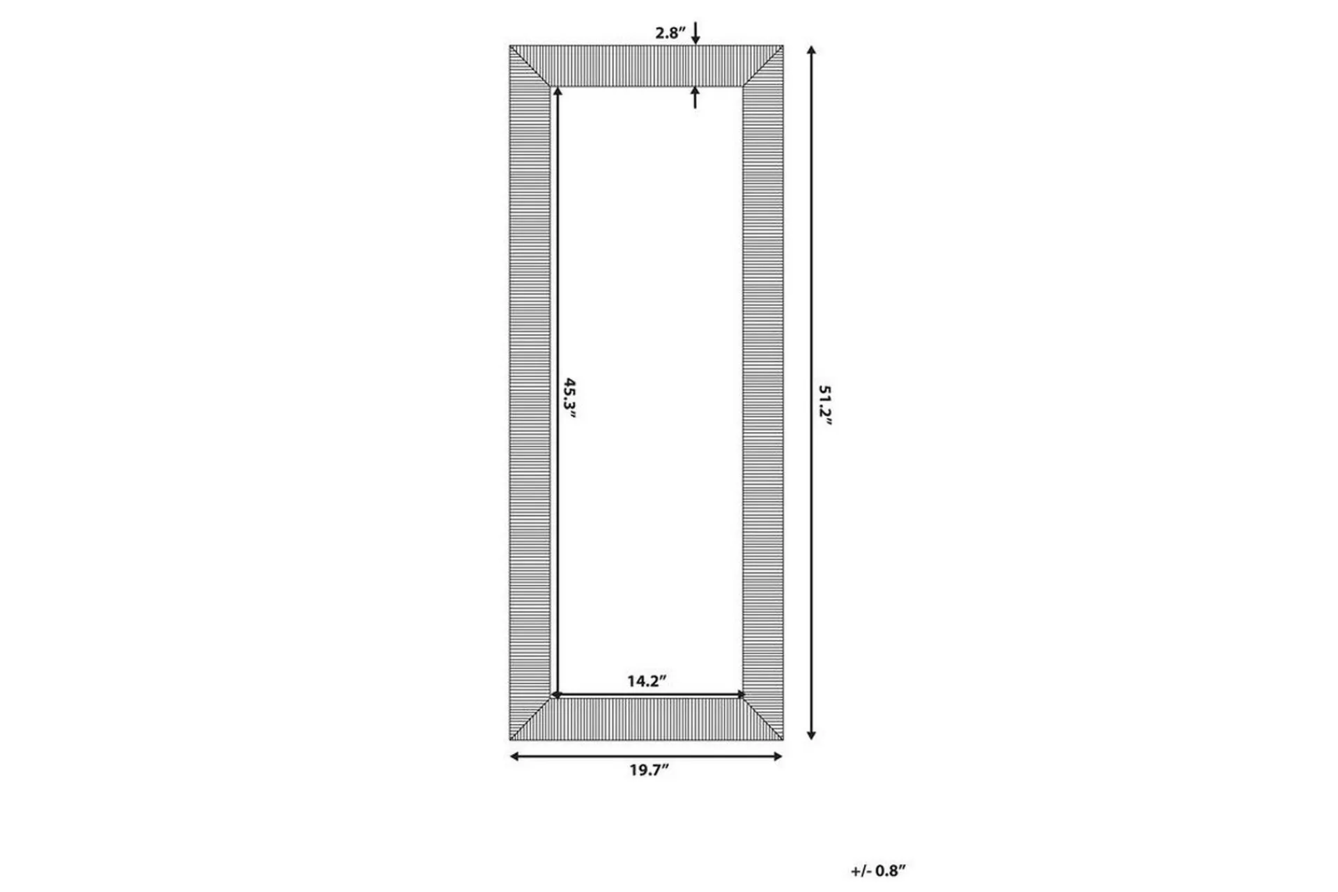 Sminkespeil|Gulvspeil-Nauetta Speil 50x130 cm Svart