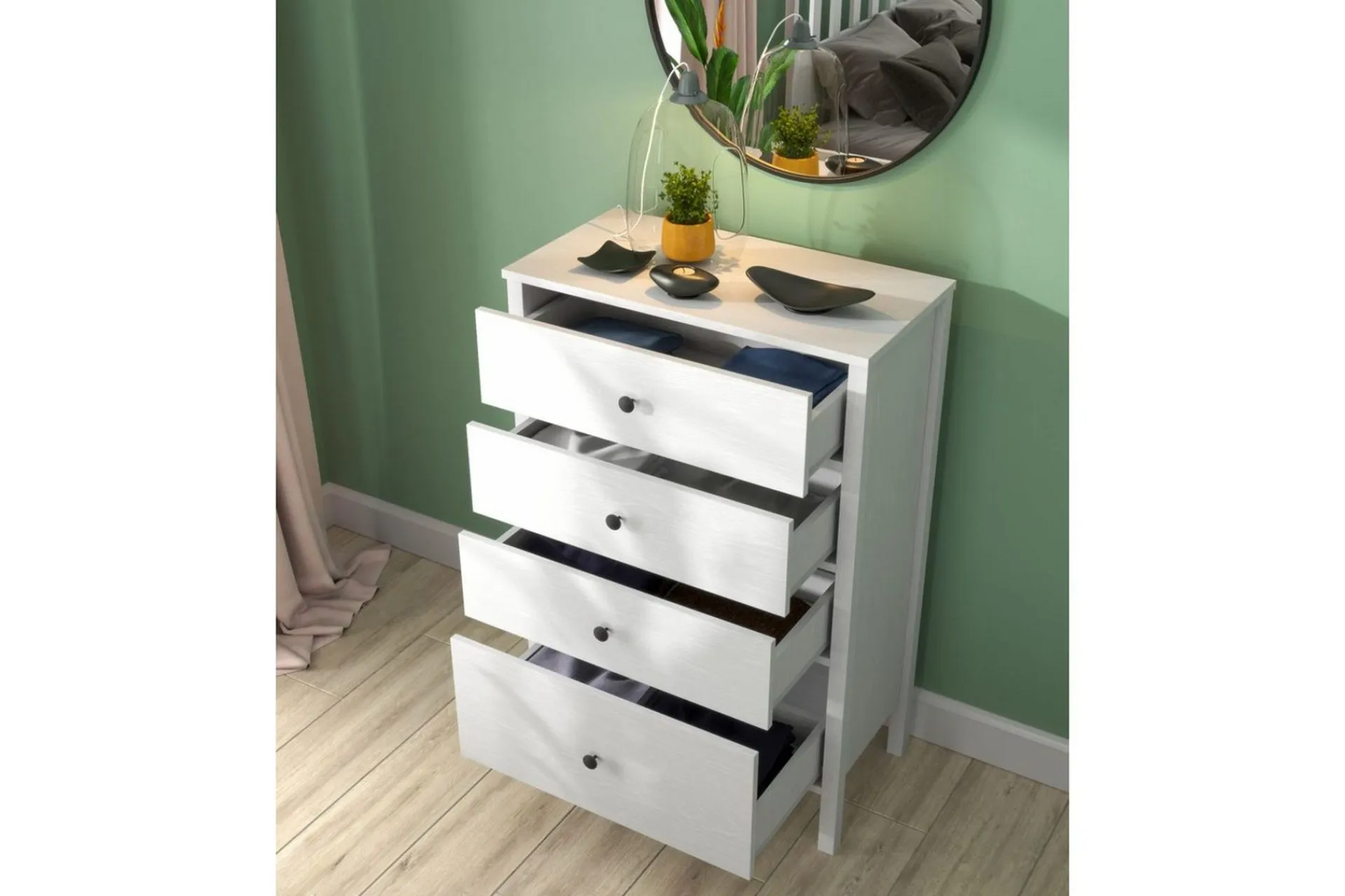 Kommode|Entrekommode-Navric TV-skap 77 cm Natur,Hvit