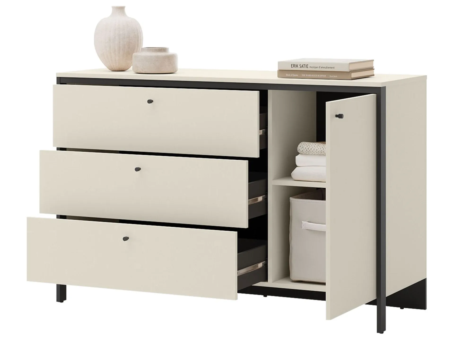 Møbelsett Til Soverom-Navron Soveromsmøbelsett Beige,Svart