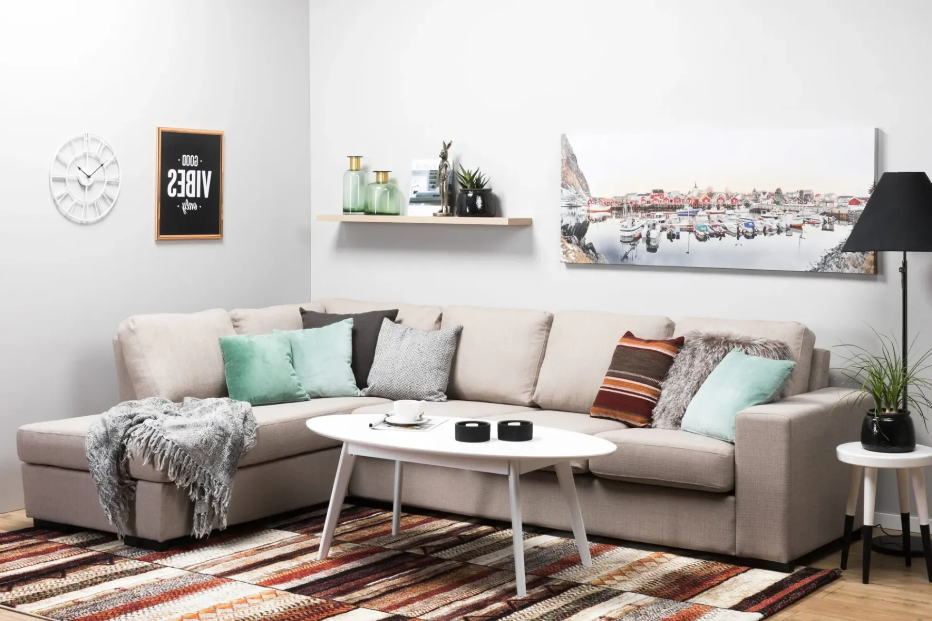 Scandinavian Choice Sofa Med Sjeselong-Nebraska Divansofa 4-seter Venstre Beige