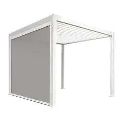 Veranda & Terrasse|Avskjerming & Vindskjerm-Nedtrekkbar skjerm til paviljong HOME4YOU Mirador-111 4 m Hvit/lys grå