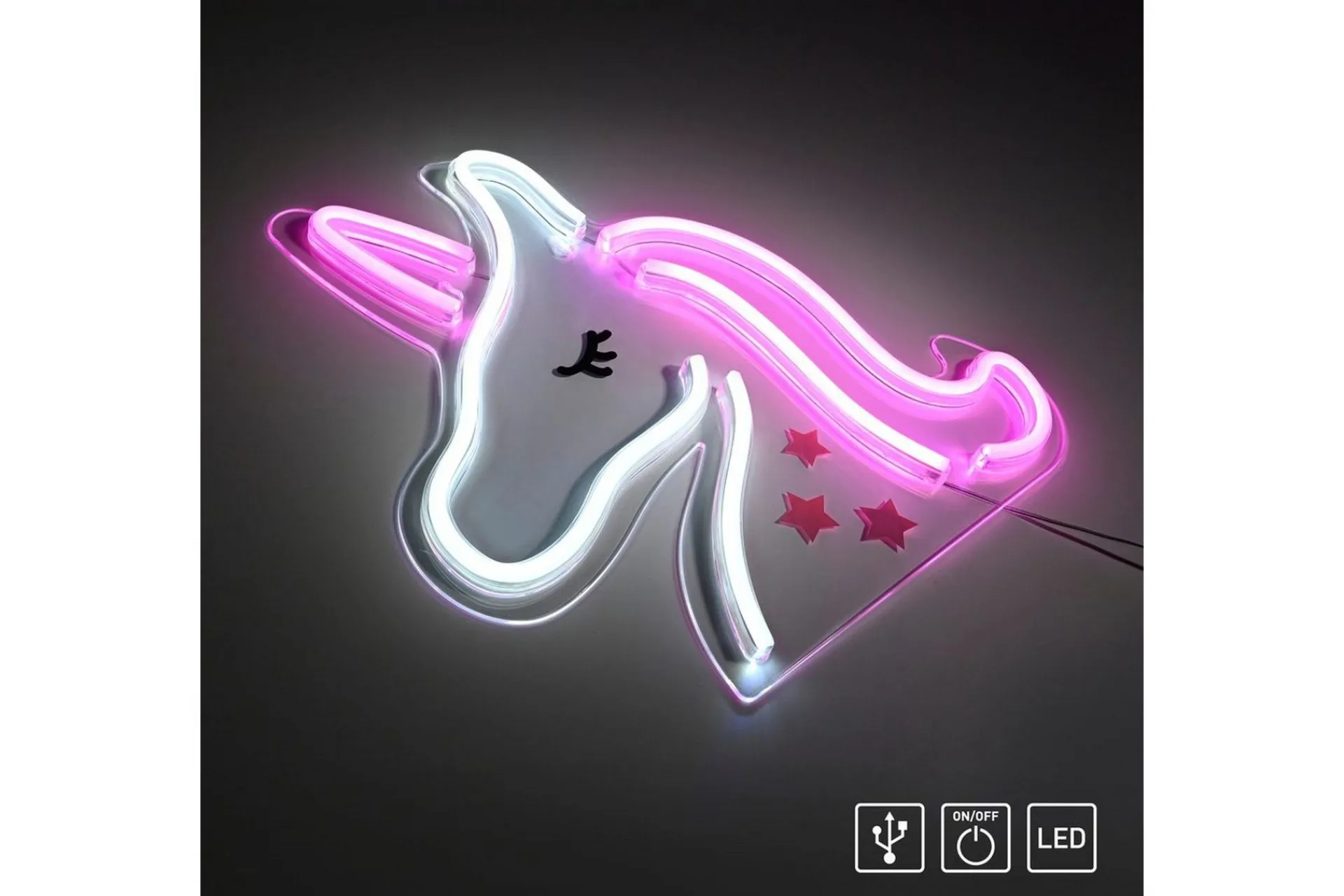 Barnelampe-Neon Unicorn Just Light Dekorativ Lampe Flerfarget