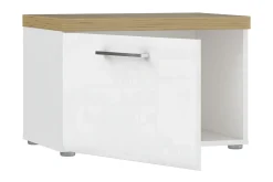 Benk|Skohylle Med Benk-Nessebar Skoskap 43x60 cm Hvit/Brun