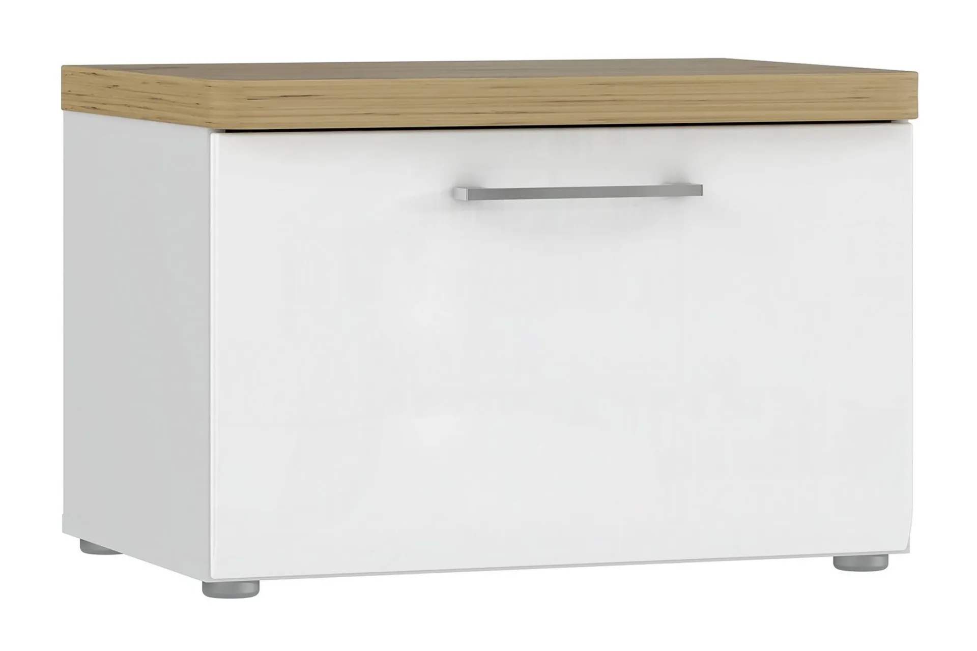 Benk|Skohylle Med Benk-Nessebar Skoskap 43x60 cm Hvit/Brun
