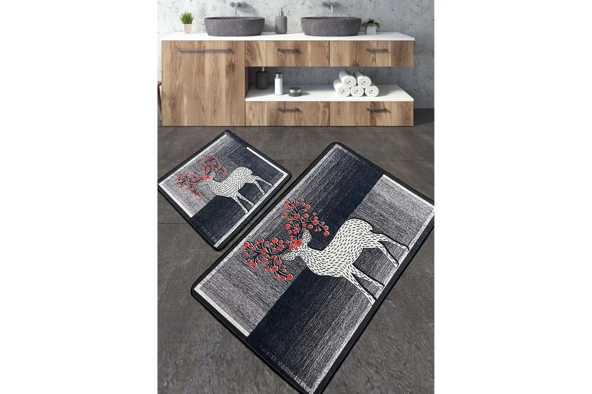 Baderomsmatte|Baderomsmatte-Nicholson Baderomsmatte 60x100 cm Rektangulær Flerfärgad