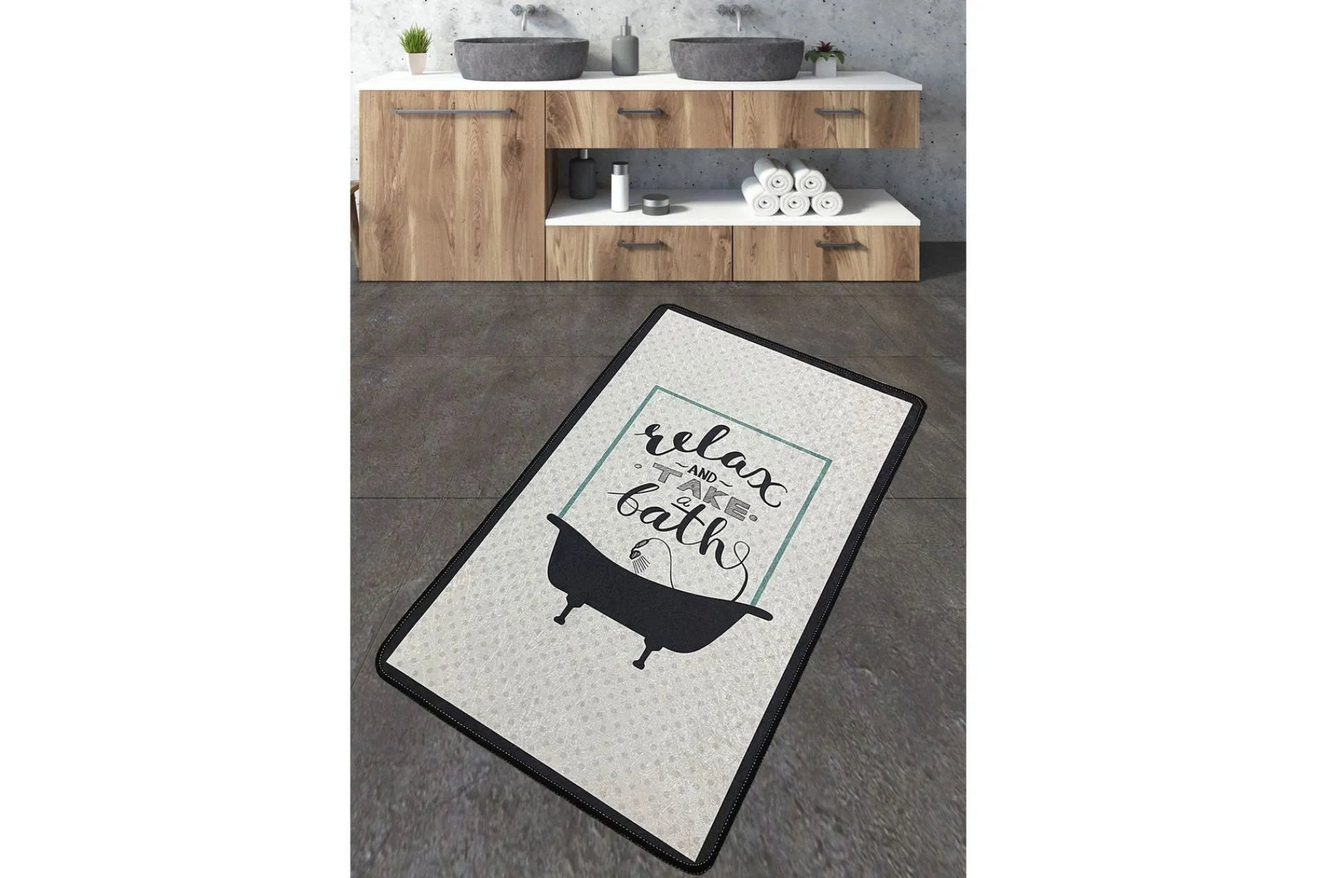Baderomsmatte|Baderomsmatte-Nikhat Baderomsmatte 70x120 cm Rektangulær Flerfärgad