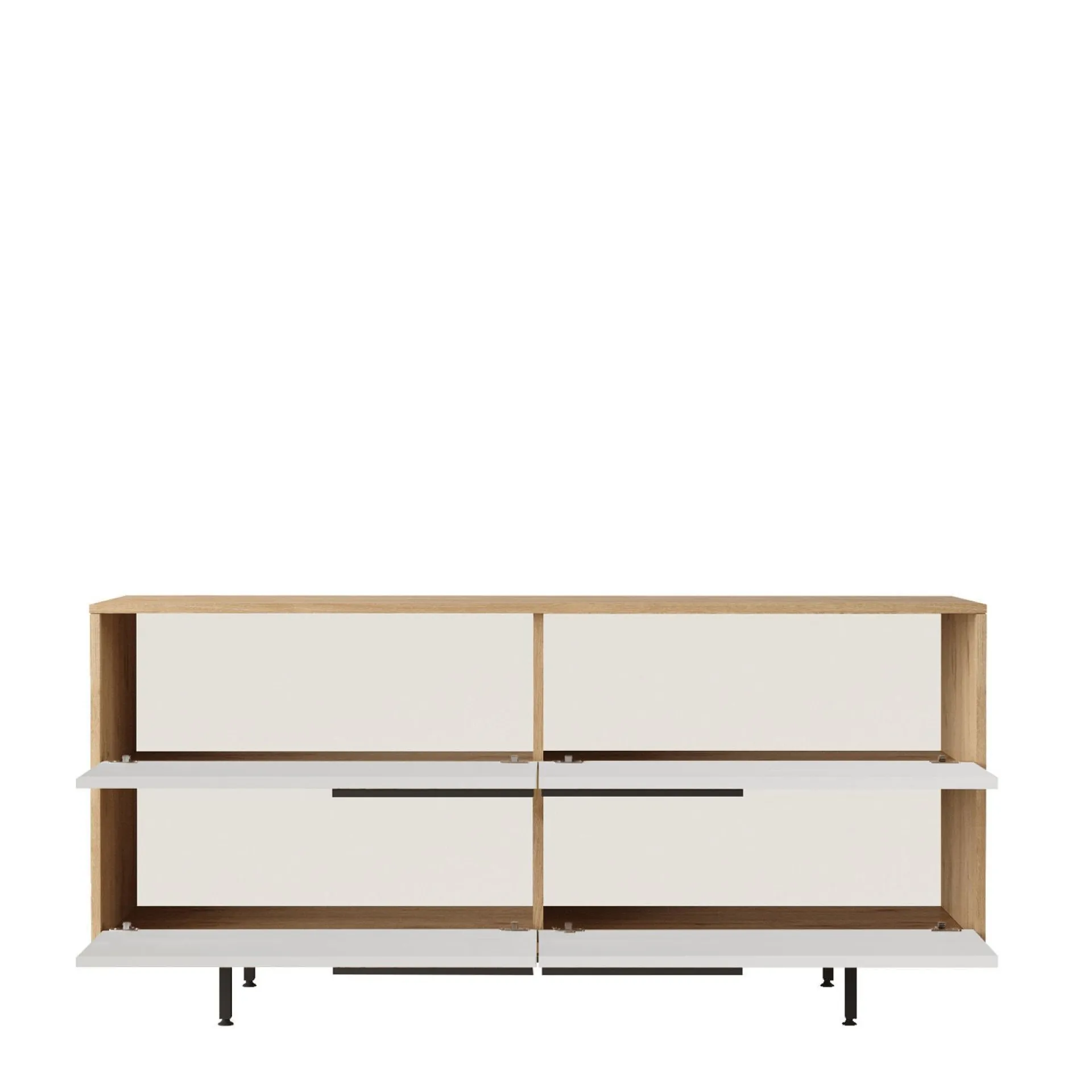 Gangbord|Avlastningsbord-Nilena Konsoll 160x74,3x44,5 cm Eik og hvit