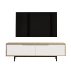 Tv-Benk & Mediabenk-Nilena TV-benk 160x45,1x35,5 cm eik, hvit