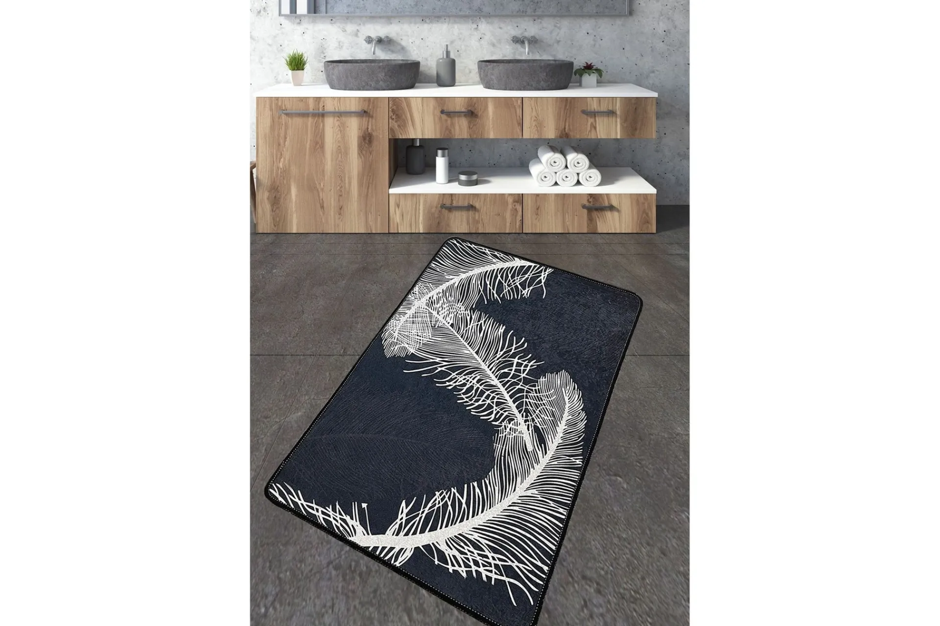 Baderomsmatte|Baderomsmatte-Nilesh Baderomsmatte 70x120 cm Rektangulær Flerfärgad